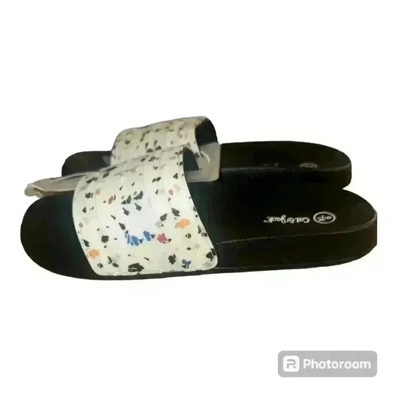 Cat & Jack White/Multicolor Nikko Slide Sandals, Size 6 - Picture 2 of 4